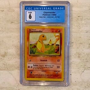 Charmander 1999 Pokemon 46/102 Base Set  CGC 6 Graded Pokemon Card TCG #46